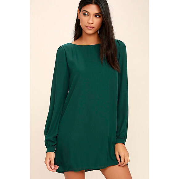 Lulus Dresses & Skirts - Lulus Status Update Forest Green Shift Dress - Size Small